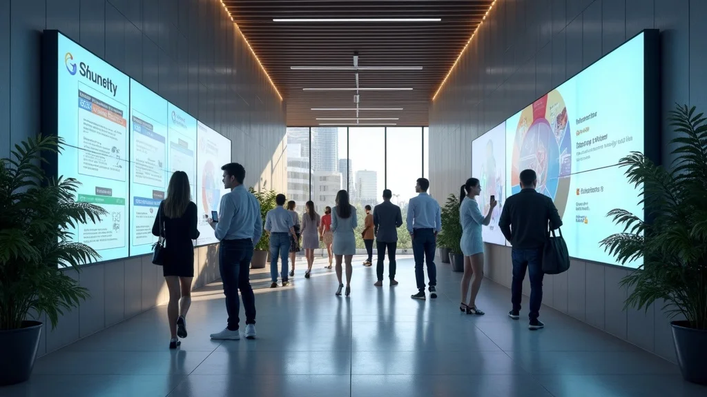 Corporate lobby in Baltimore with engaging digital signage for customer and visitor engagement